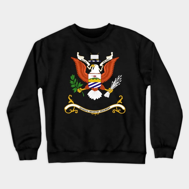 Regimental Colors - 7th Infantry Regiment  wo Background X 300 Crewneck Sweatshirt by twix123844